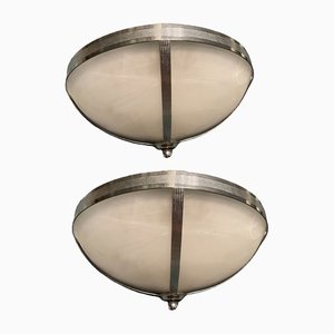 Large Marbled Glass Sconces by Zonca, 1970s, Set of 2