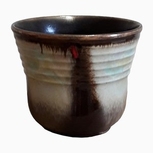 Mid-Century German Ceramic Planter with Colored Glaze from Carstens, 1950s