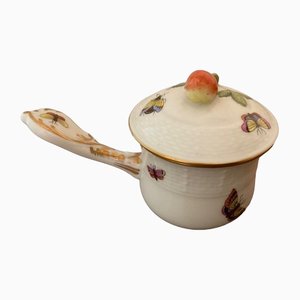 Lidded Handled Coffee Pot Painted with Birds from Herend Rothschild