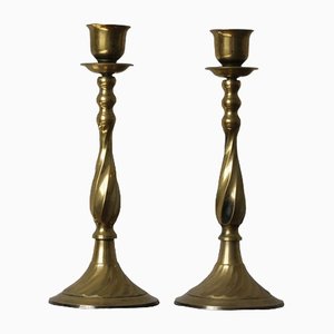French Brass Candleholders, 1960, Set of 2