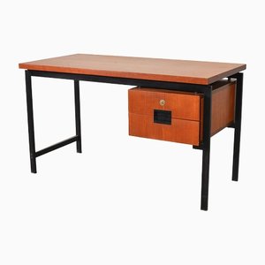 Dutch Japanese Series Model EU01 Writing Desk in Teak and Black Steel by Cees Braakman for Pastoe, Netherlands, 1950s