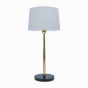 Scandinavian Table Lamp in Brass and Marble, 1950s