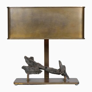 French Brass Table Lamp, 1970s