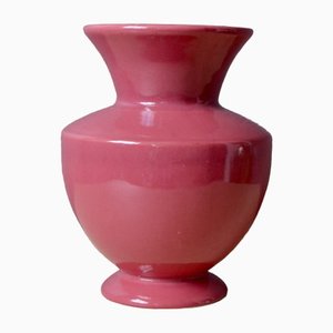 Jarrón vintage de cerámica rosa de Niderviller