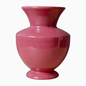 Vintage Vintage Keramikvase in Rosa von Niderviller