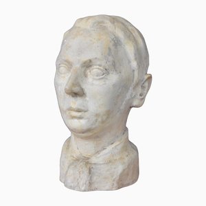 Decorative Bust of Man in Plaster, France, 1920