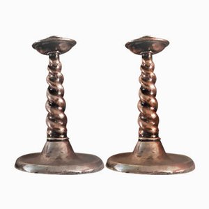 English Sterling Silver Candle Holders, 1920s, Set of 2