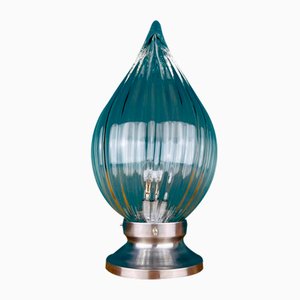 Lámpara de mesa vintage de cristal de Murano, años 70