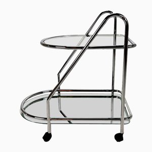 Chrome and Glass Serving Bar Cart, 1970s