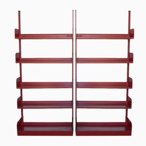 Red Lacquered Metal Wall Unit by Giò Ponti for House of Saronno Parma Antonio & Figli , 1960s