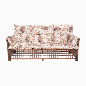 Vintage Sofa aus Holz & Rattan, 1960er