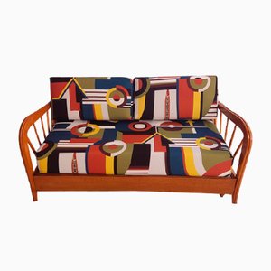 Settee with Seat in Jean-Paul Gaultier Fabric by Paolo Buffa