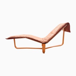 Chaise longue in pelle color cammello di Ingmar & Relling, anni '70