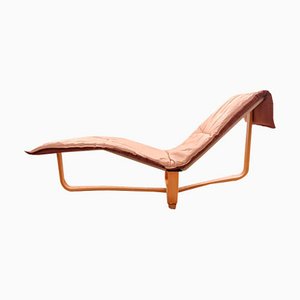 Chaise Lounge in Camel Coloured Leather from Ingmar & Relling, 1970