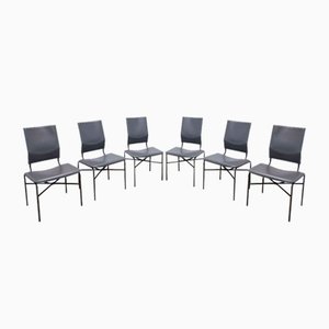 Italian Dining Chairs in Leather by Matteo Grassi, Set of 6
