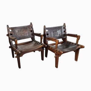 Brutalist Chairs attributed to Pazmino De Estilo, 1960s, Set of 2