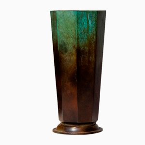 Art Deco Patinated Bronze Vase from Guldsmedsaktiebolaget Sweden, 1930s