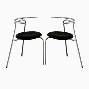 Stackable Chairs in Wood and Iron by Ross Littell, Set of 4