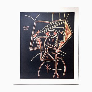 Pablo Picasso, Tête de Femme, Linogravure Originale, 1962