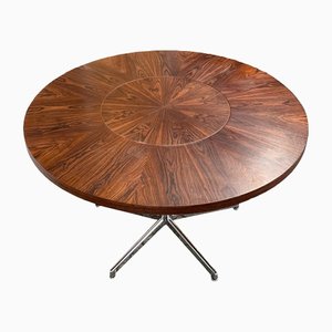 Vintage Dining Table in Rosewood and Chrome, 1980s