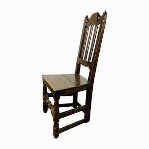 Antiker englischer Eichenholz Stuhl, 17. Jh