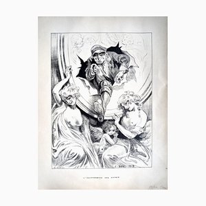 Ferdinand Bac, L'indifference des Anges/Praise of Foly, Lithograph, 1919