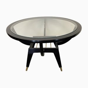 Round Black Coffee Table in Ponti Style