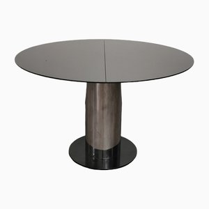 Italian Dining Table in Enameled Wood and Chromed Metal, 1970s