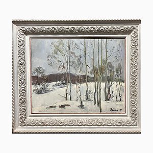 Leonid Vaichilia, Birches in the Woods, 1967, Oil Painting, Framed