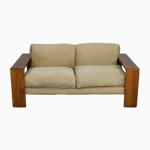 Artona Sofa in Elm and Linen by Afra & Tobia Scarpa, 1975