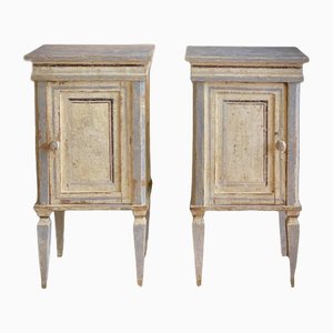 Neoclassical Tuscan Painted Bedside Tables, Set of 2