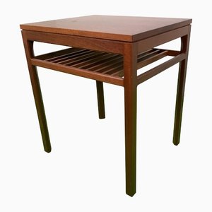 Scandinavian Side or Lamp Table in Teak with Additional Storage Space, 1970