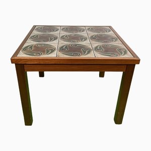 Danish Side Table with Ceramic Tile Top, 1960