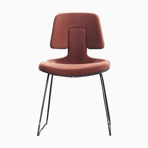 Mid-Century Post Modern Brown Wool Dining Chair by Herman Miller Label Vitramat Vitra for Eames, 1970s