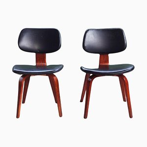 Danish Mid-Century Modern Black Walnut Bentwood Dining Chairs, 1960s, Set of 2