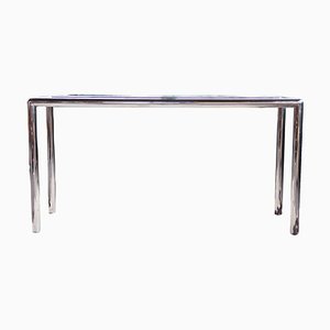 Postmodern Chrome and Marble Tubo Console Table attributed to John Mascheroni