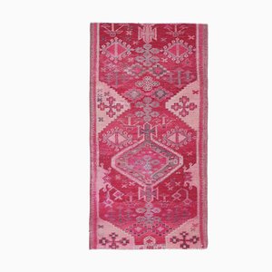 Alfombra de pasillo turca en morado y rosa