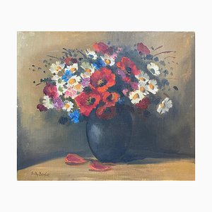 Sully Bersot, Blumenstrauß, 1945, Öl auf Leinwand
