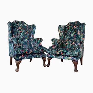 Edwardian Wing Back Chairs, 1890s, Set of 2