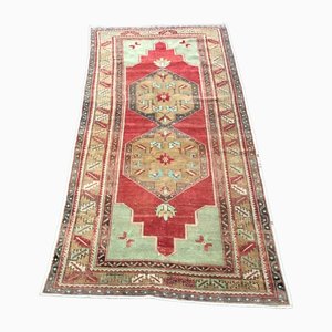 Vintage Anatolian Red and Green Ousha Rug
