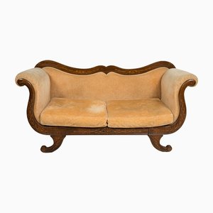 Anique französisches Sofa aus exotischem Holz und Ahorn, 1800er