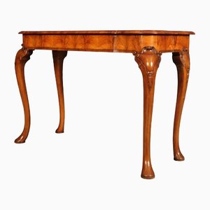 Large Queen Anne Style Console Tables in Walnut, 1920, Set of 2