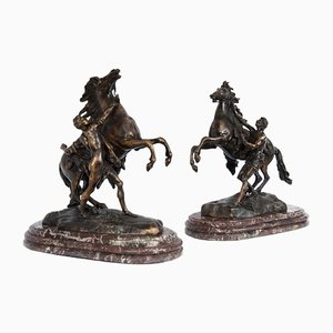 Französischer Künstler, Marly Pferde, frühes 20. Jh., Bronze, 2er Set