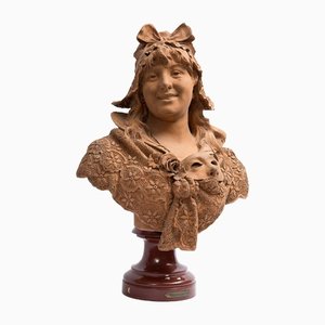 Dom Van den Bossche, Bust of Woman, 19th Century, Terracotta