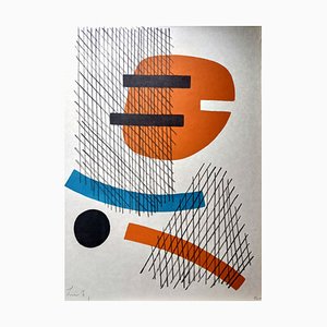 Berto Lardera, Abstract Geometric Composition 1, Original Lithographie, 1970
