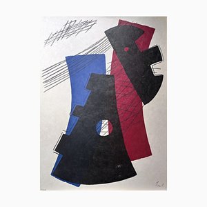Berto Lardera, Abstract Geometric Composition 3, Original Lithograph, 1970