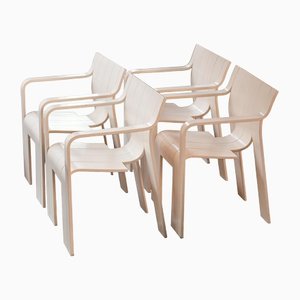 White Strip Chairs by Gijs Bakker for Castelijn, 1974, Set of 4