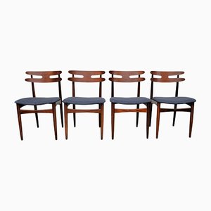 Vintage Danish Teak Dining Chairs attributed to Johannes Andersen for Bramin, Set of 4
