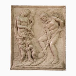 Bas-Relief Depicting Adam and Eve at Work, 1960, Plaster