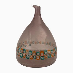 Aubergine Truncated Cone Vase by Murrine from Vistosi